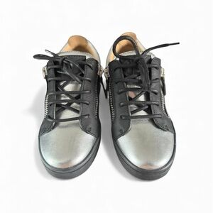 Giuseppe Zanotti Platform Leather Metallic Sneakers Sz EU 35 MSPR $880